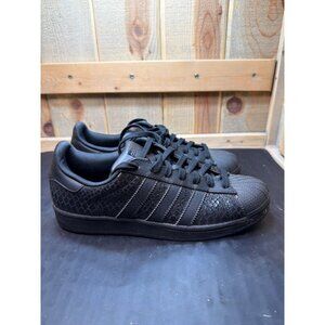 Adidas Superstar Womens Sneakers Black Snakeskin Pattern Size 8.5